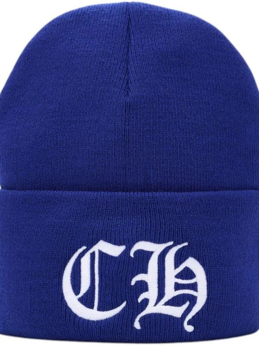 Chrome Hearts Royal Blue Beanie with White CH Logo